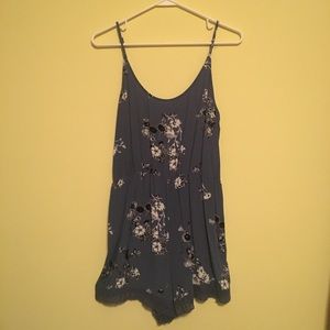 Blue Floral Romper